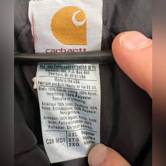 Vintage Carhartt Chore Jacket Navy Blue Mens Size XXL C26 MDT Distressed Rare - Picture 6 of 11